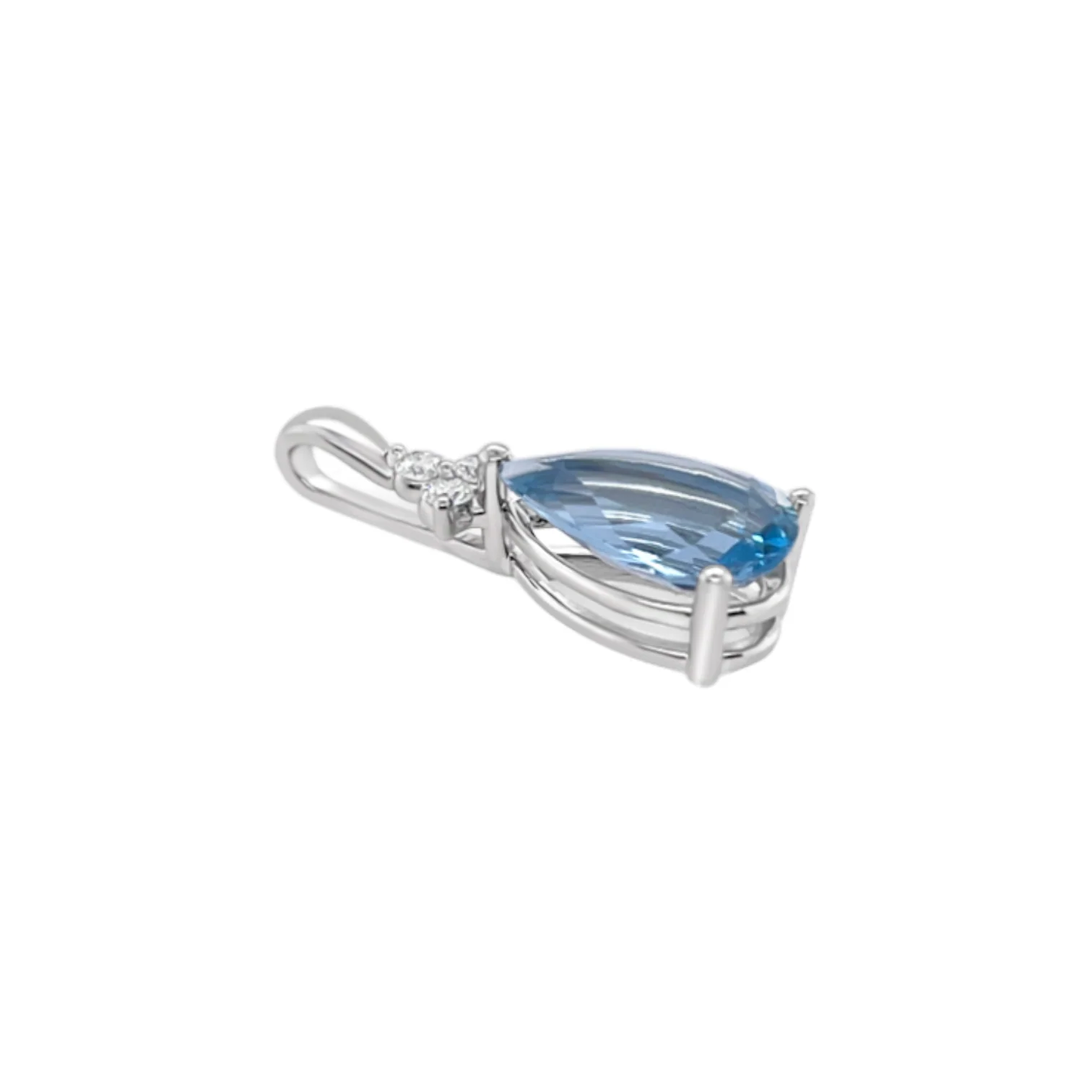 Aquamarine & Diamond Trio Pendant - Image 3