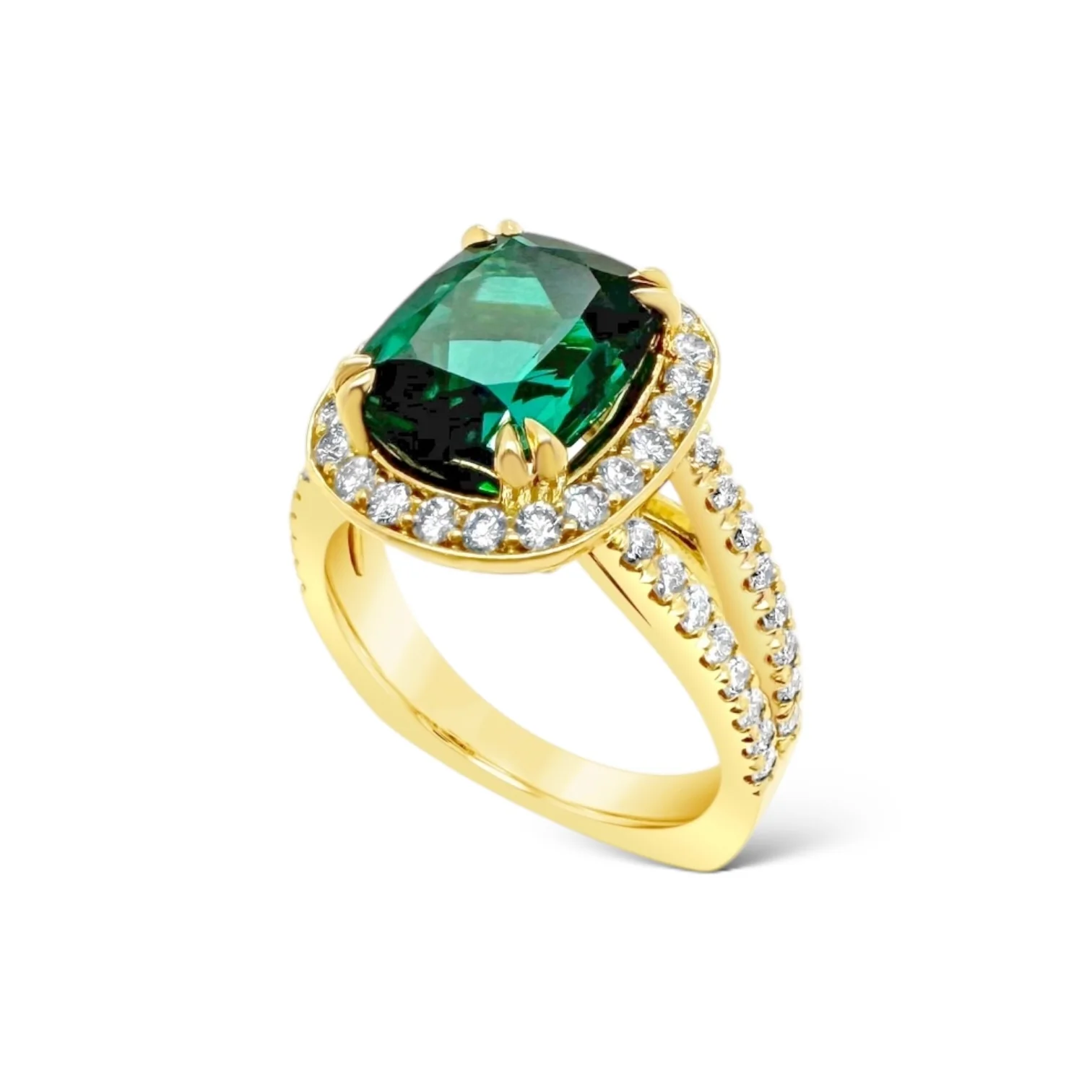 Blue-Green "Lagoon" Tourmaline & Diamond Ring - Image 4