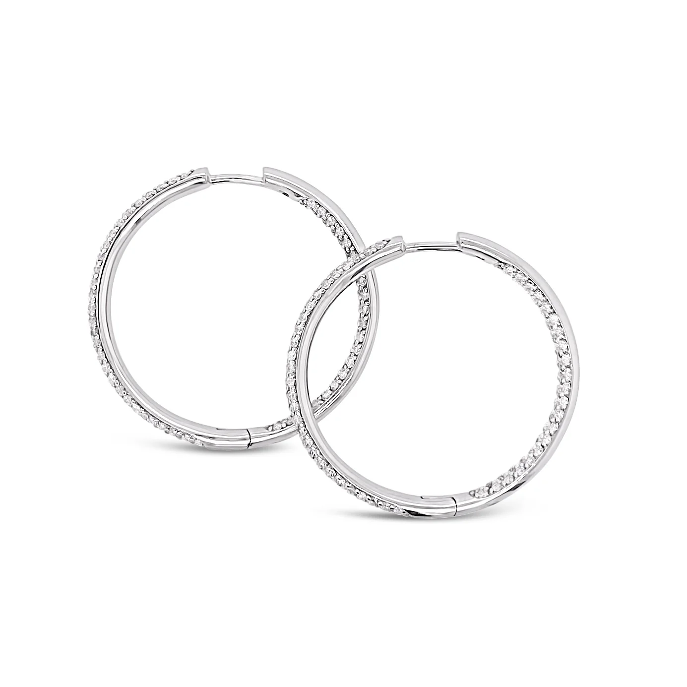 Diamond Inside-Out Hoop Earrings - Image 3