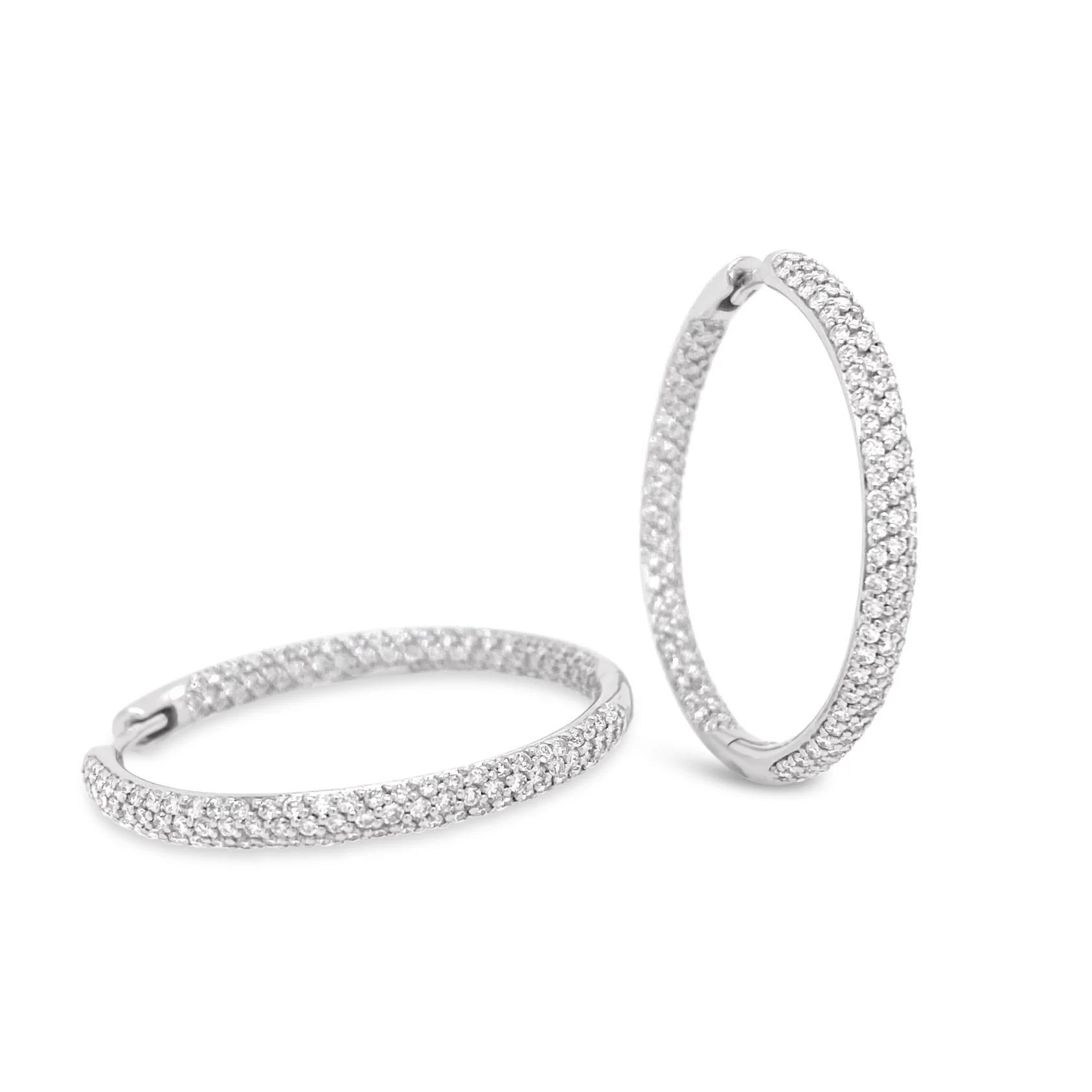 Diamond Inside-Out Hoop Earrings - Image 4