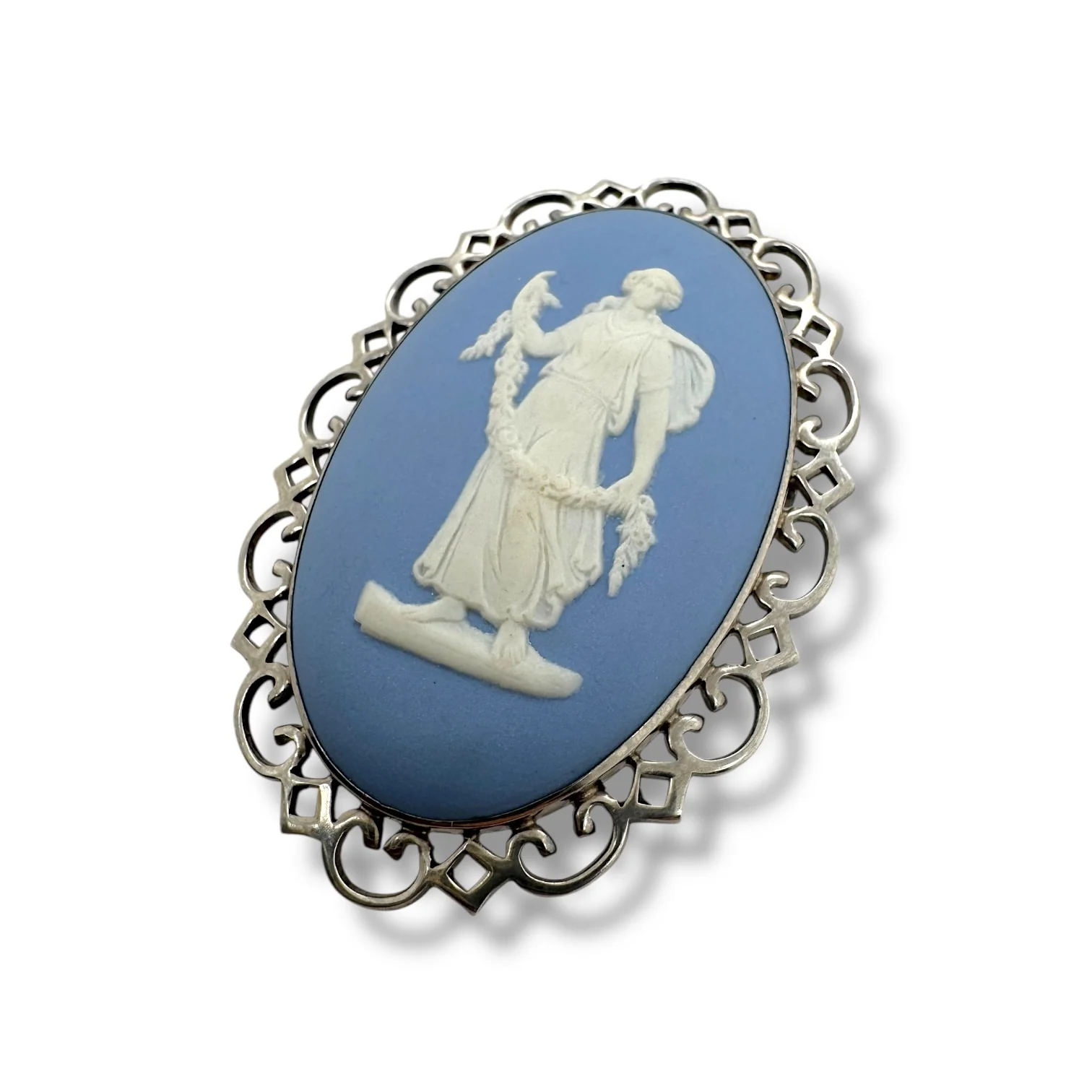 Estate Sterling Silver Wedgwood Brooch - Image 3