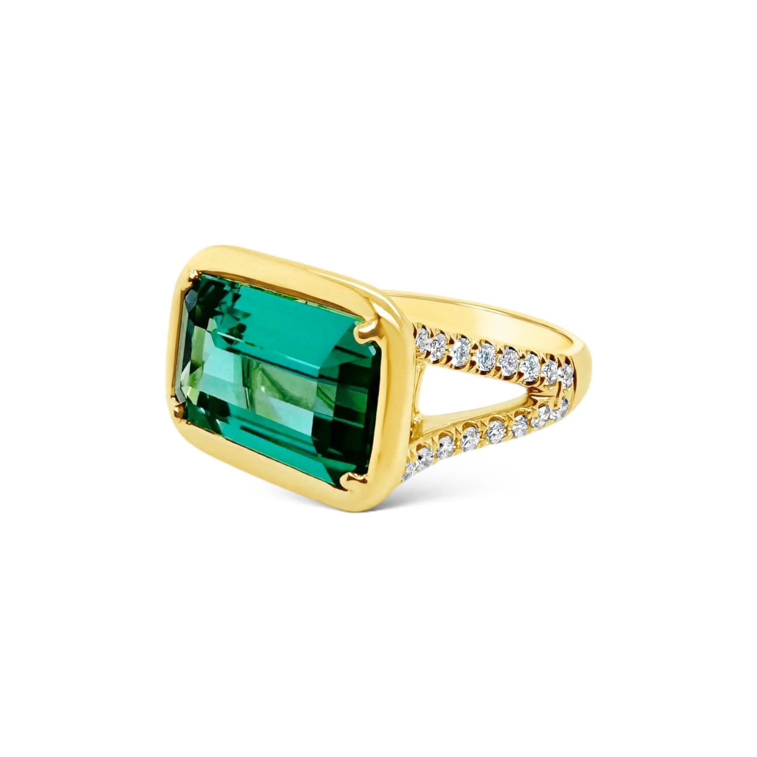 Green Tourmaline & Diamond Ring - Image 3