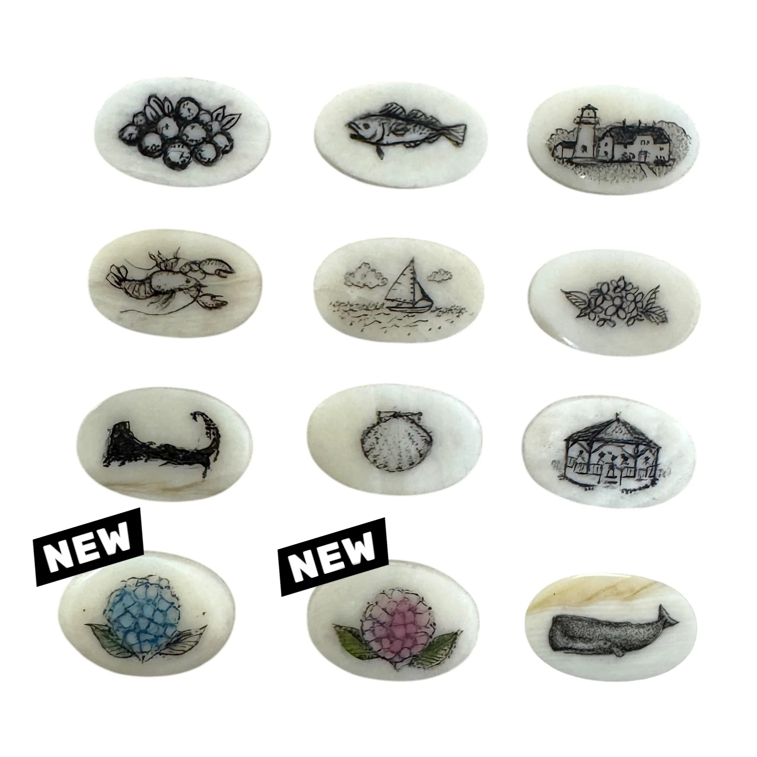 Nantucket Basket Pendant with Scrimshaw - Image 4