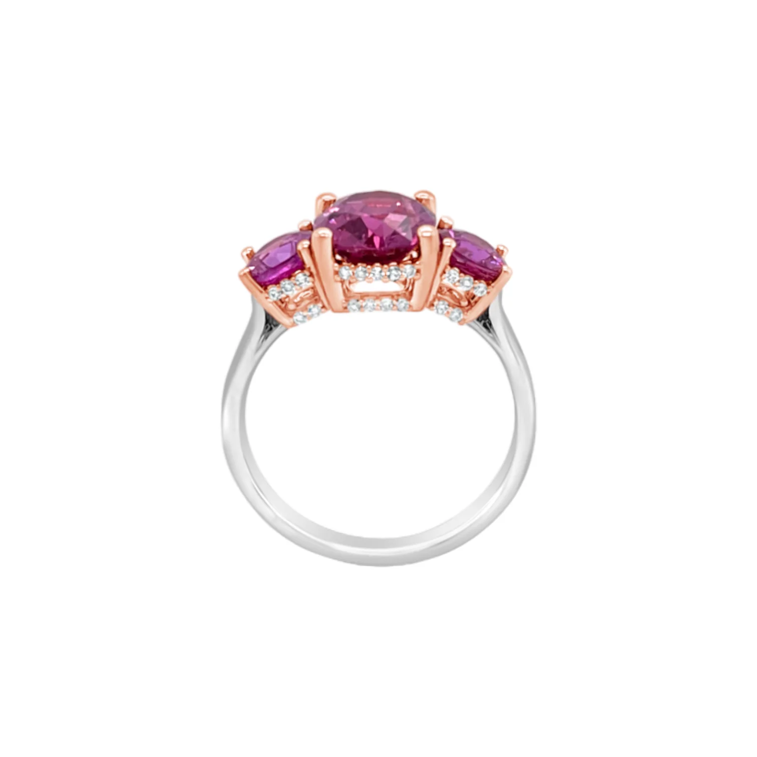 Pink Sapphire Trilogy Ring - Image 3